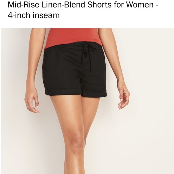 Old Navy Mid Rise Linenblend Shorts 